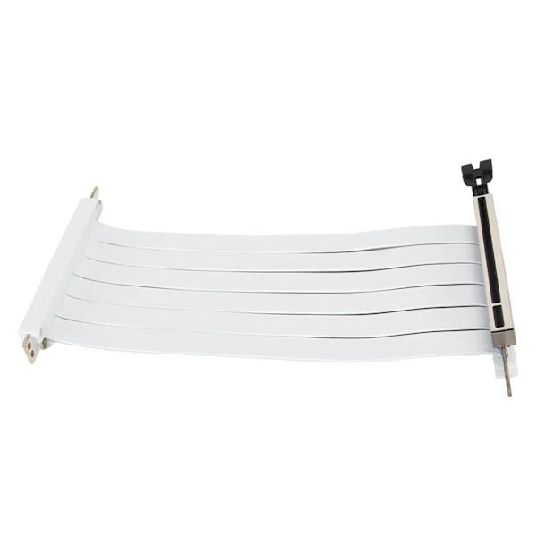 PCIe 3.0 X16 Riser Kabel 180 Grader Høj Hastighed Fleksibel Dobbelt Omvendt GPU Grafikkort Forlænger Hvid 20 cm 7,9 Tommer