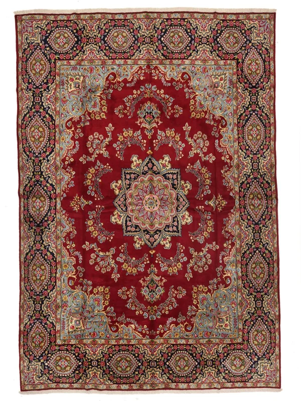 Handknuten Kerman 290X418 Orientalisk Ullmatta Mörkröd/Brun Stor