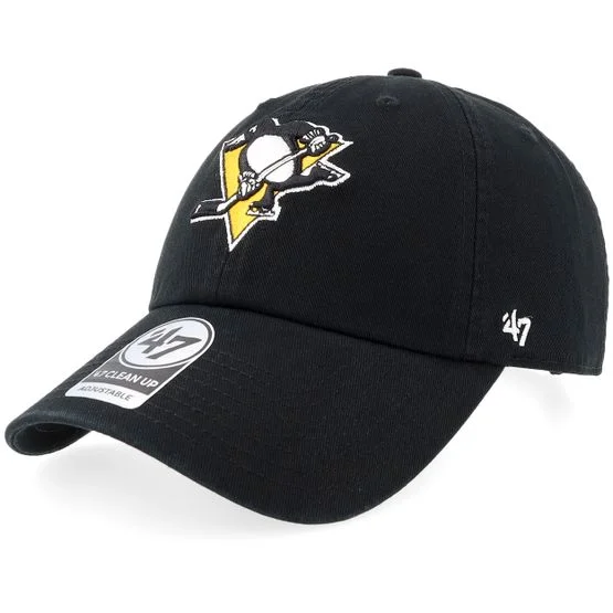 47 Brand - Pittsburgh Penguins Pittsburgh Penguins Clean Up Black Adjustable Adjustable Black Cap - NHL @ Hatstore