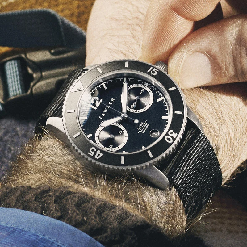 Ryka | Orologio subacqueo militare nero e acciaio per uomini - Orologi da polso