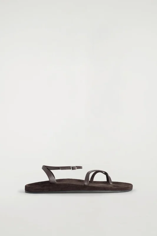 COS Women's Minimal Leather Sandals in Brown