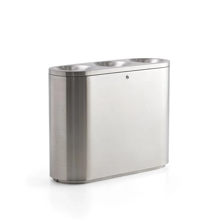 Stainless steel recycling bin CLARK, 3x48 L