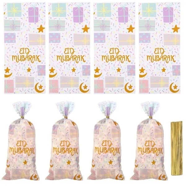 50 stk Eid Mubarak Godteposer Kjeks Godteposer STIL 10 STIL 10