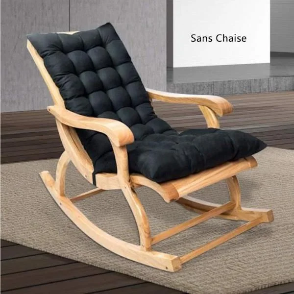 Ute hage loungestol pute 120X48CM, myk tykk lenestolpute, gyngestolpute, uten stol, svart