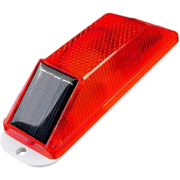 Solar blinkende varsellys - Solar sikkerhetslampe, signallys, vanntette varsellys, supersterke signallys for bruk i fabrikker (rød)