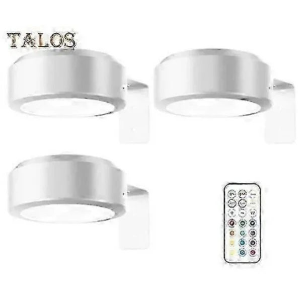 Tavellampa med fjärrkontroll 100 Lumen Hög ljusstyrka Steglös dimning 3 belysningslägen Batteridriven Ingen borrning Väggkonstlampa-Bra vit
