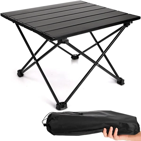 Portable Camping Table, Lightweight Folding Table with Aluminum Table Top and Carrying Bag, Easy to Carry, Perfect for Outdoors, Picnics, Cooking, 