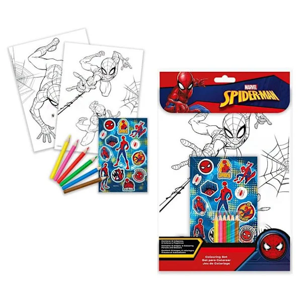 Målarbok med Spiderman Web-Slinger + klistermärken