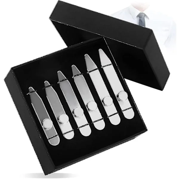 3 Pairs Steel Collar Stays, Collar Holders Shirt Collar