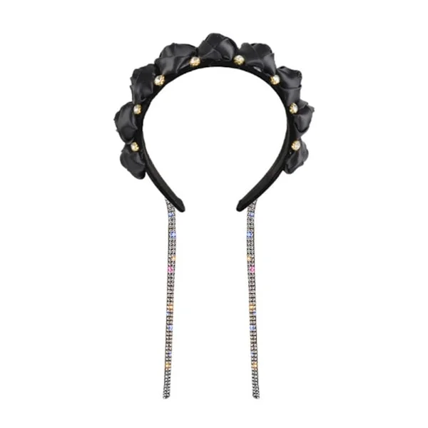 Blomster Rhinestone Pannebånd Dusk Hårtilbehør Vintage Blomsterknopp Design Dame Hodeplagg for Fester og Daglig Bruk -