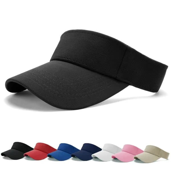 Sun Visor Cap - Women's Ponytail Baseball Cap, Washed Outdoor Trucker Hat Solid Color Dad Cap, Adjustable Twill Golf Tennis Visor Hats for Men