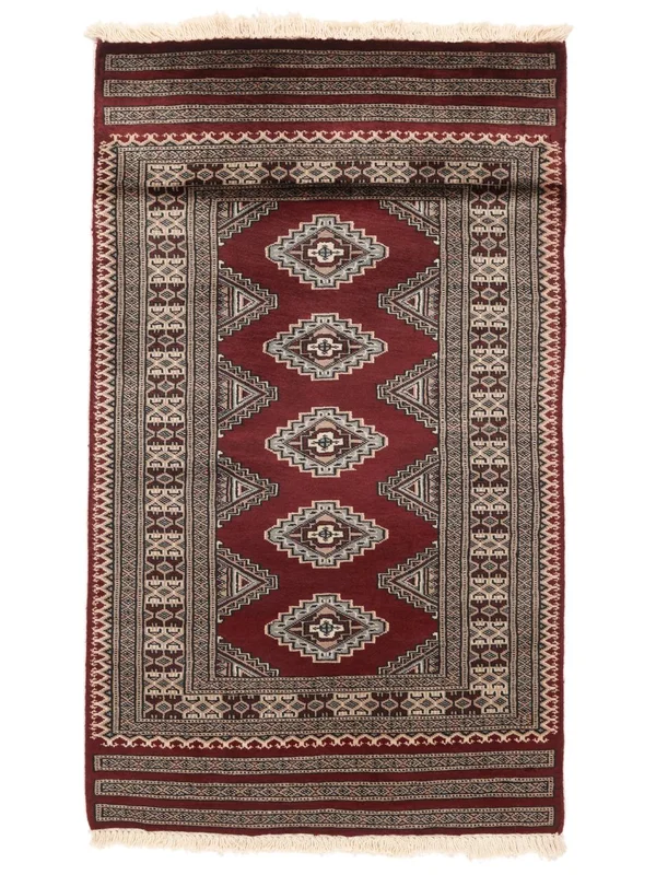 Orientalisk Pakistan Bokhara 2Ply Matta 77X130 Svart/Brun Ull
