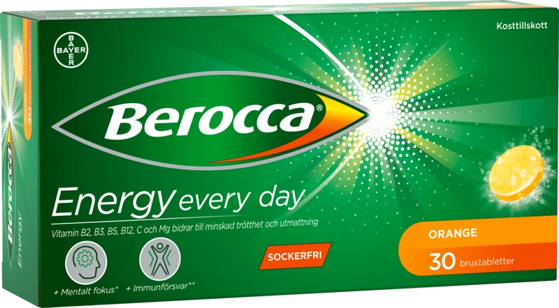 Berocca Energy brusetabletter appelsin 30 stk