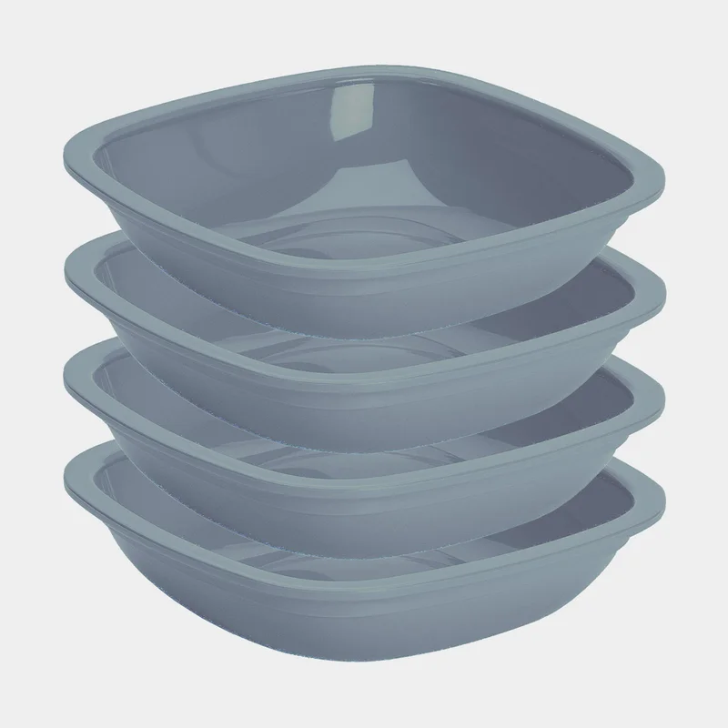 Dyb plasttallerken Nordiska Plast, grå, 18.5 cm, 4-pak