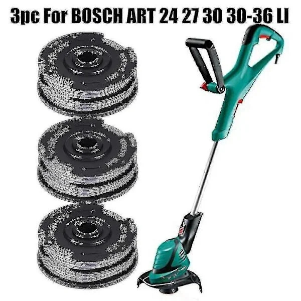 3 stk. For Bosch Art 24 27 30 30-36 Li Kantklipper Trimmer Klippelinje Spolemate 6m 1,6mm Hageverktøy Deler Erstatning (LGL)