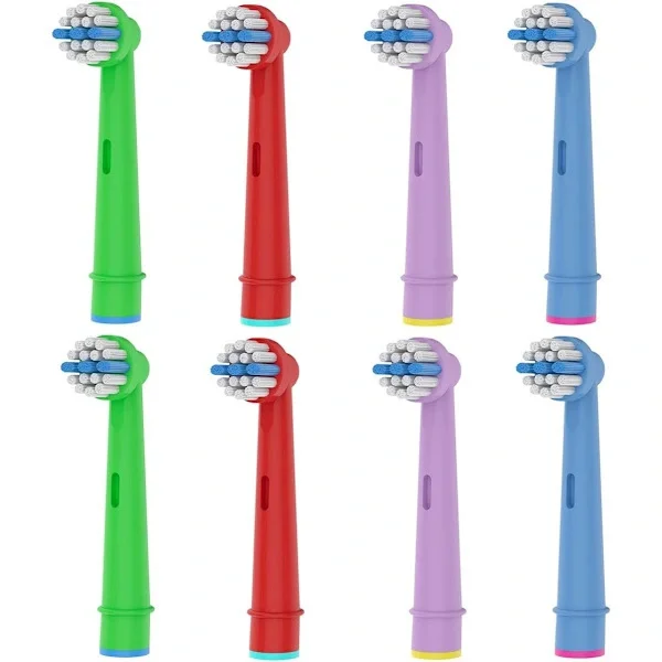 8-pak udskiftningsbørstehoveder til børn kompatible med Oral B elektrisk tandbørste, bløde børster