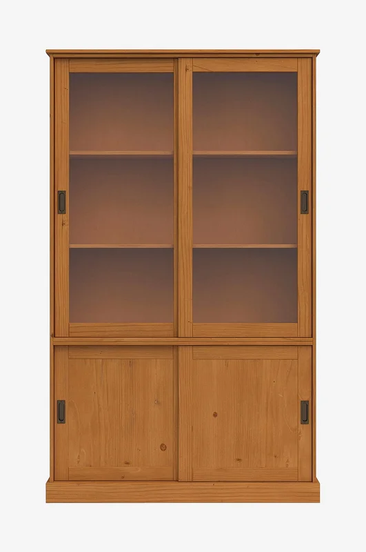 Loft24 - Harry Vitrine med 2 tredører og 2 glassdører i furu - Beige - Skap - Fra Homeroom