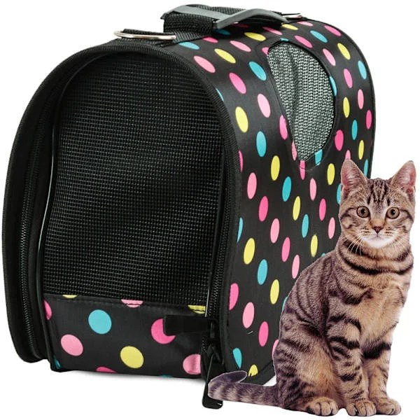 Pet Carrier for Cats & Dogs - Travel Crate Bag Black L Black