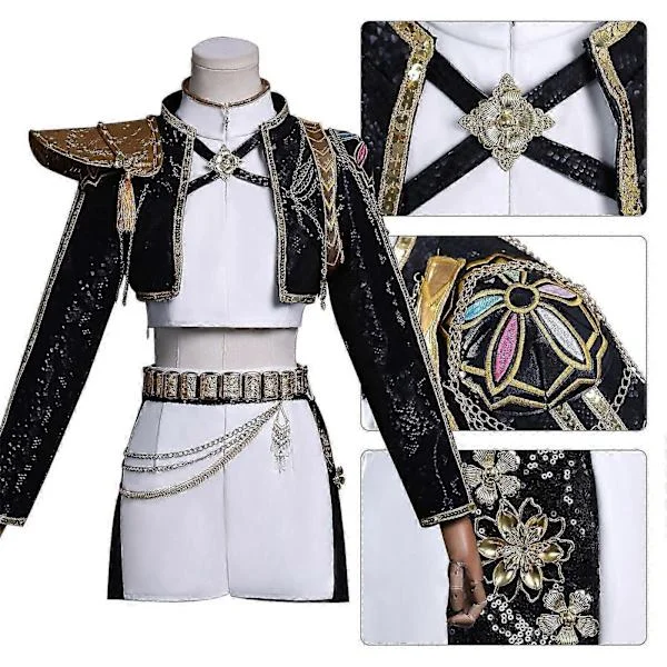 KPop Demon Hunters Rumi Sort Cosplay Kostumesæt - Halloween Fest Fancy Kjole til Kvinder _c