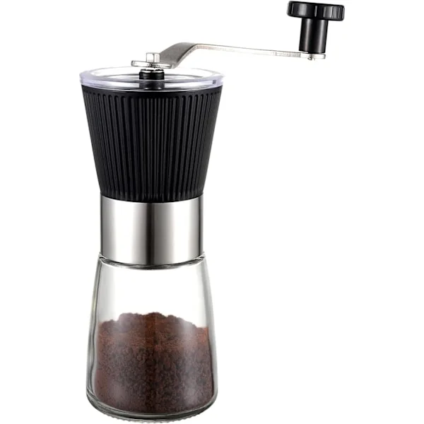 Manuell Kaffekvern, Håndkvern Kaffekvern med Justerbar Konisk Keramisk Kvern for Espresso, Filter, Presskanne (Svart)