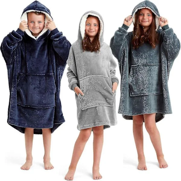 Snuggaroo Boys Girls Kids Soft Fleece Oversized Hooded Wearable Blanket 6-14 Years[HK]-FA-