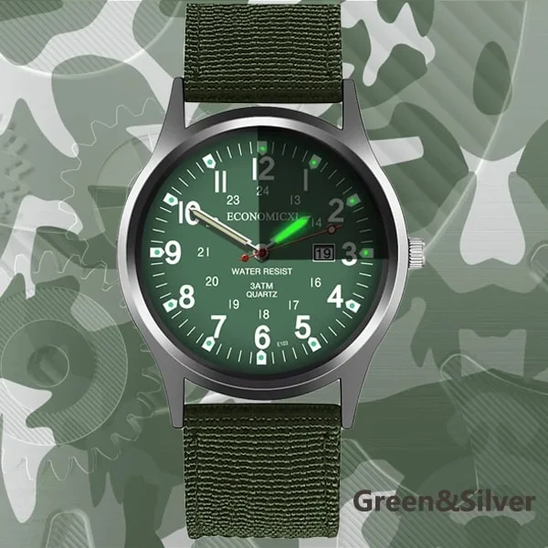 Mode Herrklockor Lysande Visar Klocka Lyx Militär Sport Date Quartz Armbandsur Herr Casual Nylon watch masculino