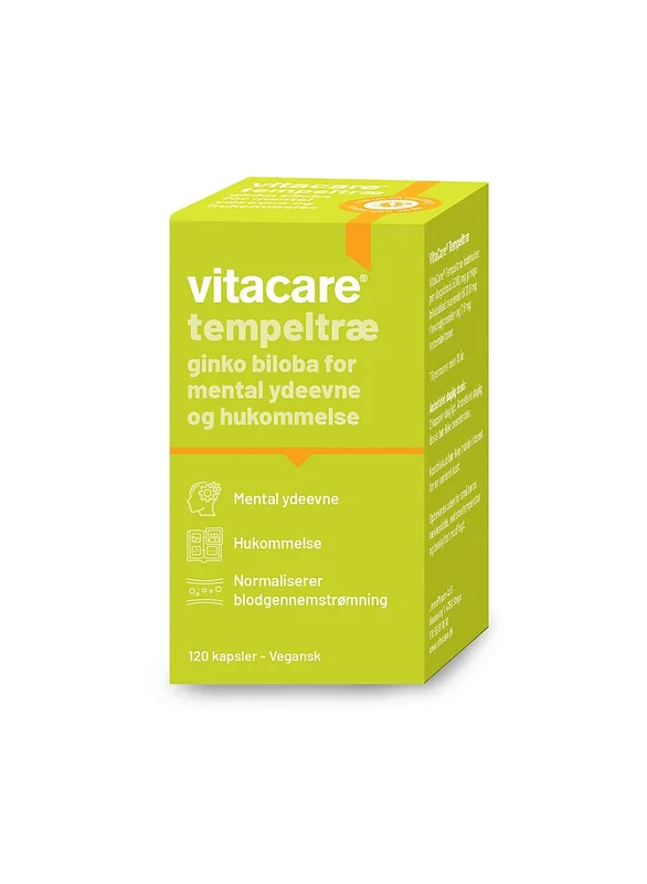 VitaCare Tempeltræ Ginkgo Biloba 120 kaps., Helse & Madvarer, Ingredienser, Ginkgo Biloba