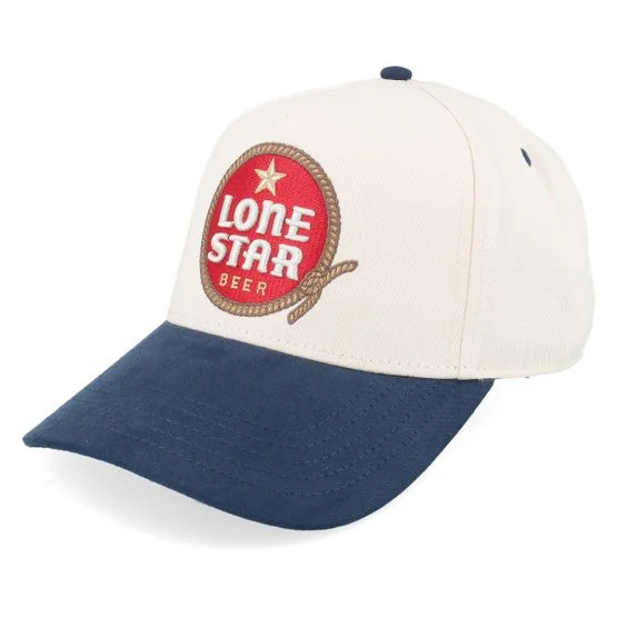 American Needle - White adjustable Caps - Wrangler Lone Star Beer Ivory/Blue A-Frame Adjustable @ Hatstore