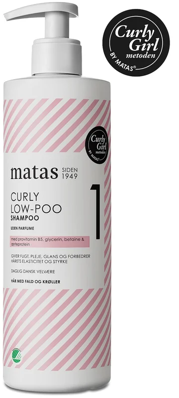Spar 25% • Køb 2, Matas Striber Curly Low-Poo Shampoo Uden Parfume 500 ml, Hår, Shampoo, Hårshampoo