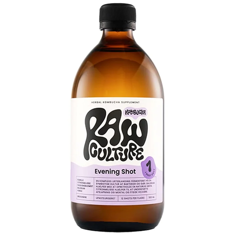 Raw Culture Evening Kombucha Shot Ø 500 ml, Helse & Madvarer, Ingredienser, Urter