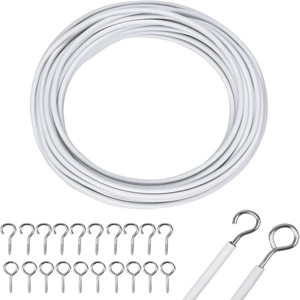 Nätgardin Wire 10M Gardinvajer Vit Gardinvajer med Gardin