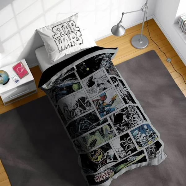 Star Wars Comic 100% Bomull Enkel Sengesett – Inkluderer en Putetrekk 50 x 70 cm