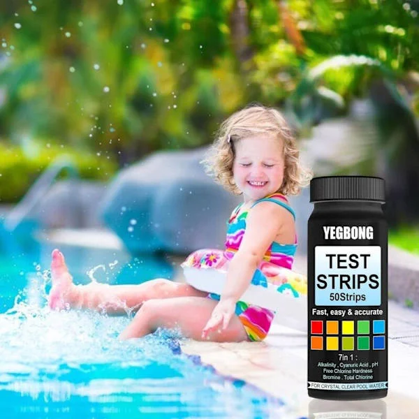 7-i-1 Pool Testremsor, Spa Testremsor, Vattenkvalitetstestkit, Vatten pH-test, Total Alkalinitetstest, Total Hårdhetstest