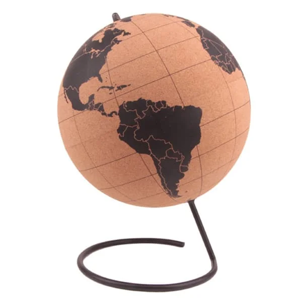 Kork Tre Roterende Globus Kart Hjemmekontor Dekor Verdens Kart Geografi Kart Globuser