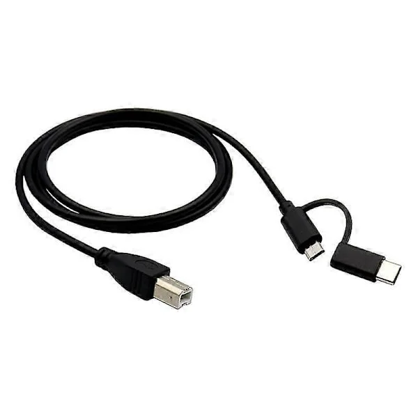 【DT】Älypuhelimet tulostimeen OTG-kaapeli Micro USB & Type C - USB-B-johto datakaapeli