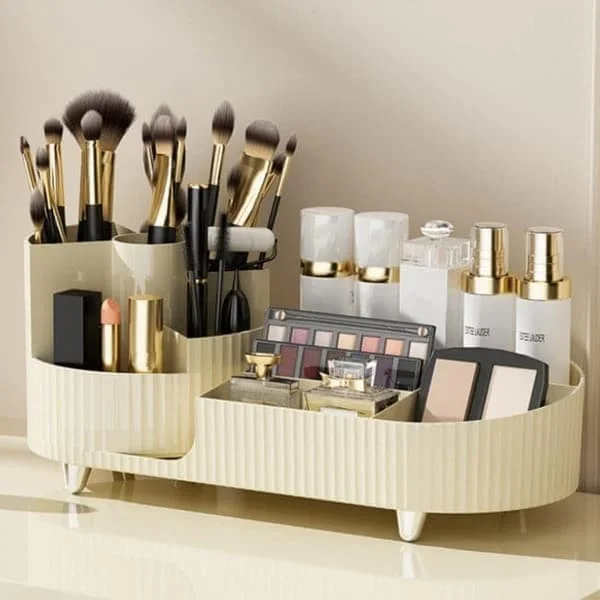 Makeup Stand Makeup Opbevaring Makeup Organizer – Roterende Kosmetisk Opbevaringsboks med 360° Rotation og Stor Kapacitet