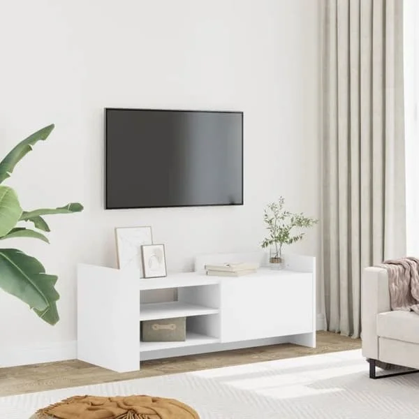 vidaXL TV-möbel Vit 100x35x40 cm Ingenjörsträ, TV-stativ, TV-bänk, multimedia möbel, TV-bänk, hifi-skåp, 848374