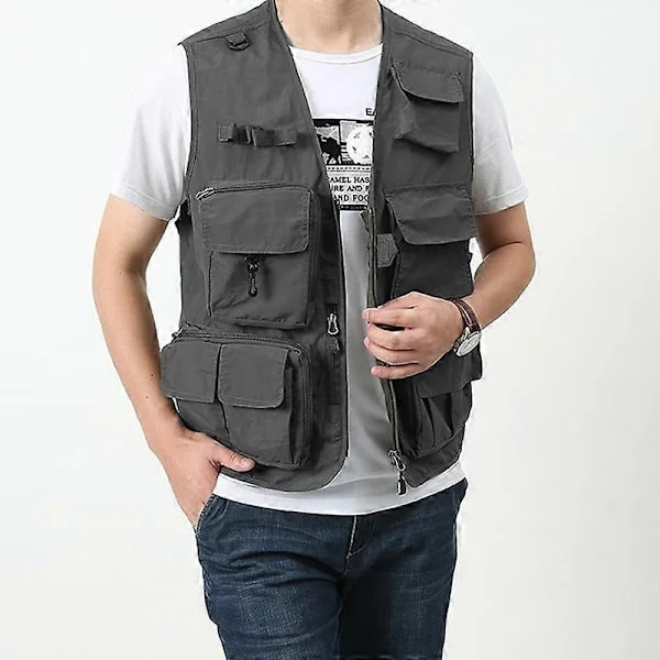 Herre Lomme Vest fiske utendørs vest sommer reise oversize jakke-Perfekt