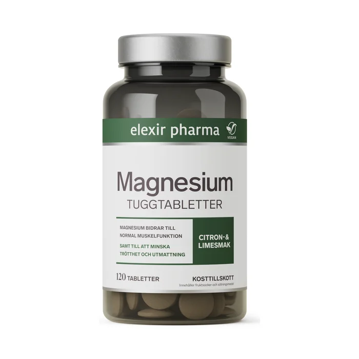 Elexir Pharma Magnesium 120 tyggetabletter sitronlime