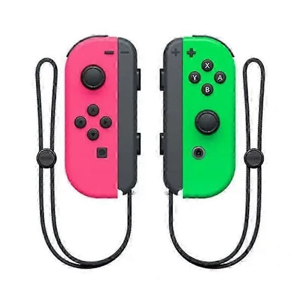 [RM]Joycon trådløs håndkontroll for Nintendo Switch, støtter vekkefunksjon, venstre høyre fjernkontroll med håndleddsrem Rosa Grønn