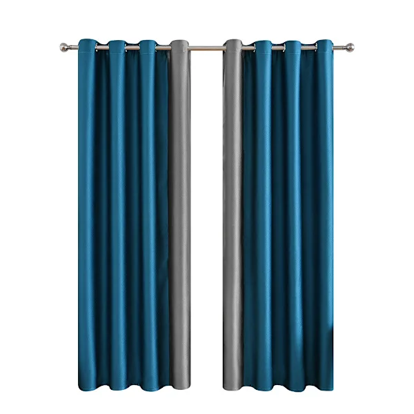 Stylish Black and Blue Double Curtains S S