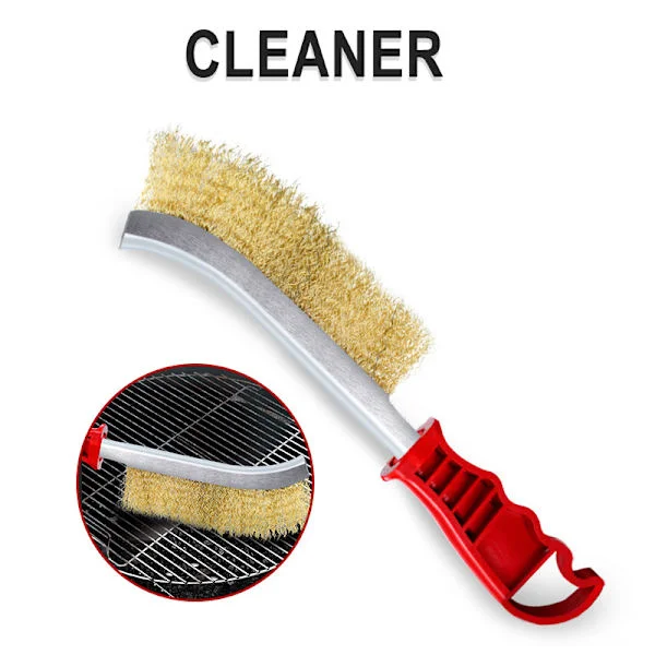 BBQ Barbecue Grill Cleaner Borste Ståltrådsborsteverktyg med bekvämt handtag Grilltillbehör