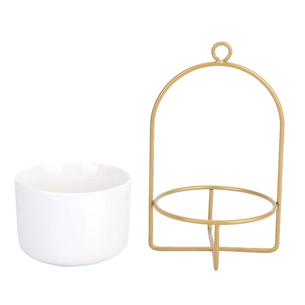 Vegghengt Blomsterpotte, Blomsterstativ i Jern med Moderne Design for Innendørs og Utendørs Bruk, Elegant Blomsterpotte for Luftplanter, Sukkulenter, 