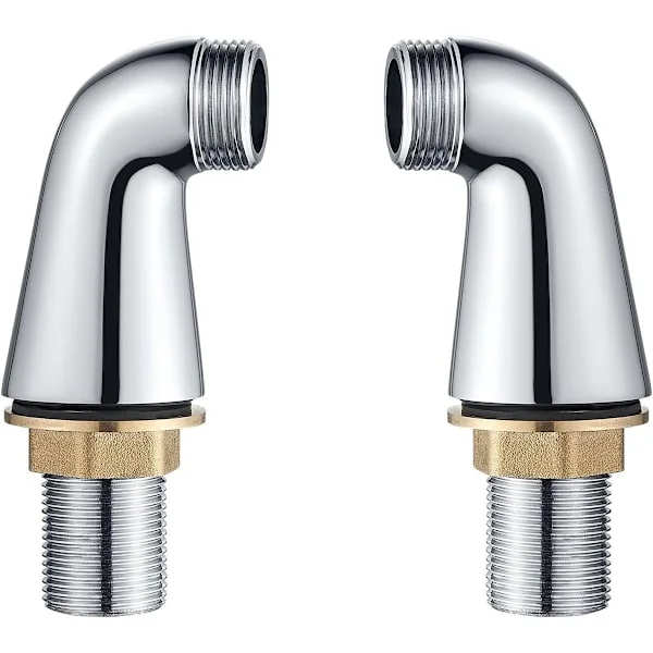 Badkarsblandare för badkaret, standard badkarsblandare, duschpelare, adapterfötter, förlängning, massivt mässingshus, kromfinish, G3/4