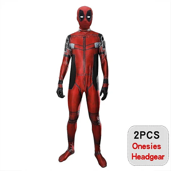 Deadpool Cosplay Kostyme Barn Voksen Kostyme Anime Superhelt Rollespill Dødsvakt Anime Voksen Klær Tights Hatt Tilbehør Anime 2 stk
