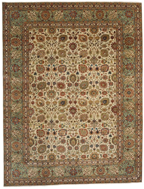 Farahan Rug Hand Knotted 302X395 Brown/Beige