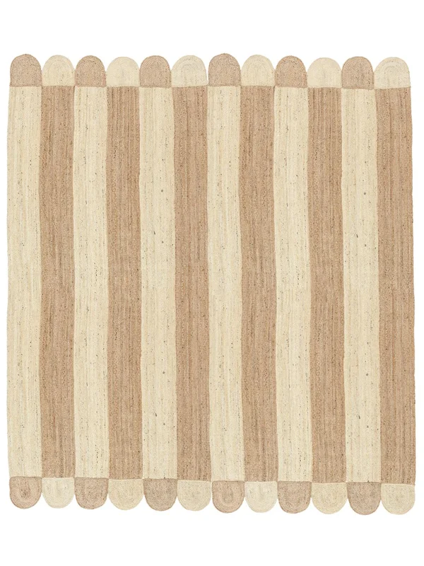 Elba Natuurwit/Beige Vierkant Vloerkleed Groot Oeko-Tex