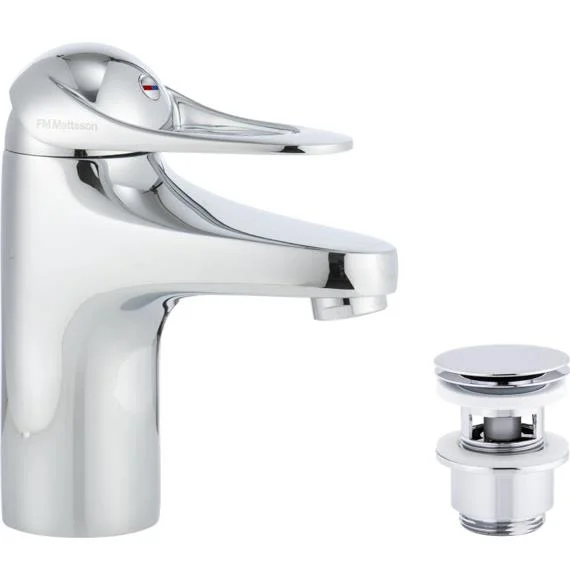 FM Mattsson 9000E 80635000 Tvättställsblandare med push down-ventil, Badrum