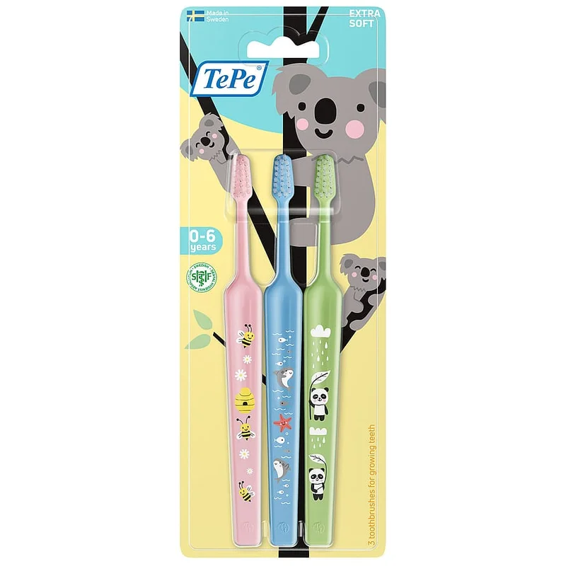 TePe TePe Mini Extra Soft Tandbørste 3-pak, Medicin & Pleje, Tandbørster, Børnetandbørster