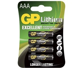 GP AAA Litium batteri 1.5V, 24LF-2U4, 4-pack - 4-pack AAA-litiumbatteri 1.5V (24LF-2U4)